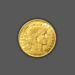 10 francs or - 1906 - recto