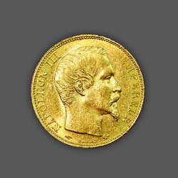 20 Francs Napoléon GOLD - 1857 front