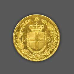 20 Liras GOLD - 1881 back